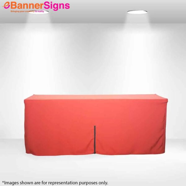 Fitted Table Cover (4-Sided Closed Back with Zipper)