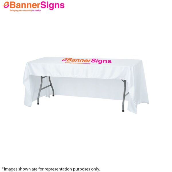 Premium White Table Covers (3-Sided Open Back)