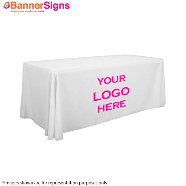 Premium White Table Covers (3-Sided Open Back)