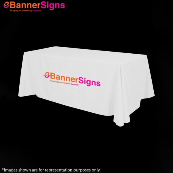 Premium White Table Covers (3-Sided Open Back)