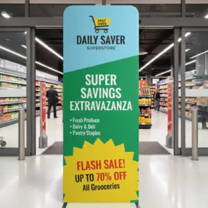 Magnetic Straight Fabric Banner Stand