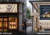 High-resolution outdoor storefront signage and indoor hanging physical banner mockup for retail branding