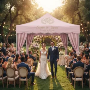 Canopy Tent with Scalloped Valances and Curtains