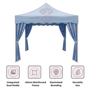 Canopy Tent with Scalloped Valances and Curtains