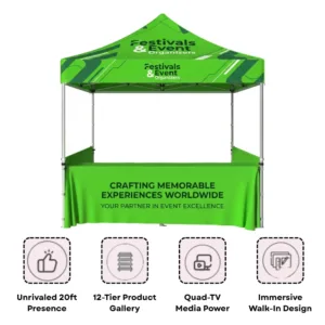 Canopy Tent 10 x 10 Folding Table with Fitted Table Cover